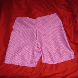 Pink yoga workout shorts